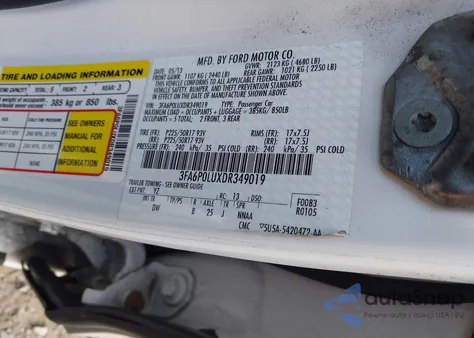 2013 Ford Fusion Hybrid Se z USA, uszkodzony, nr VIN 3FA6P0LUXDR349019